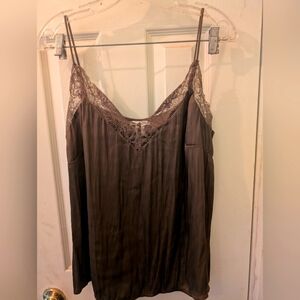 H&M Women's Brown Satin and Lace Camisole